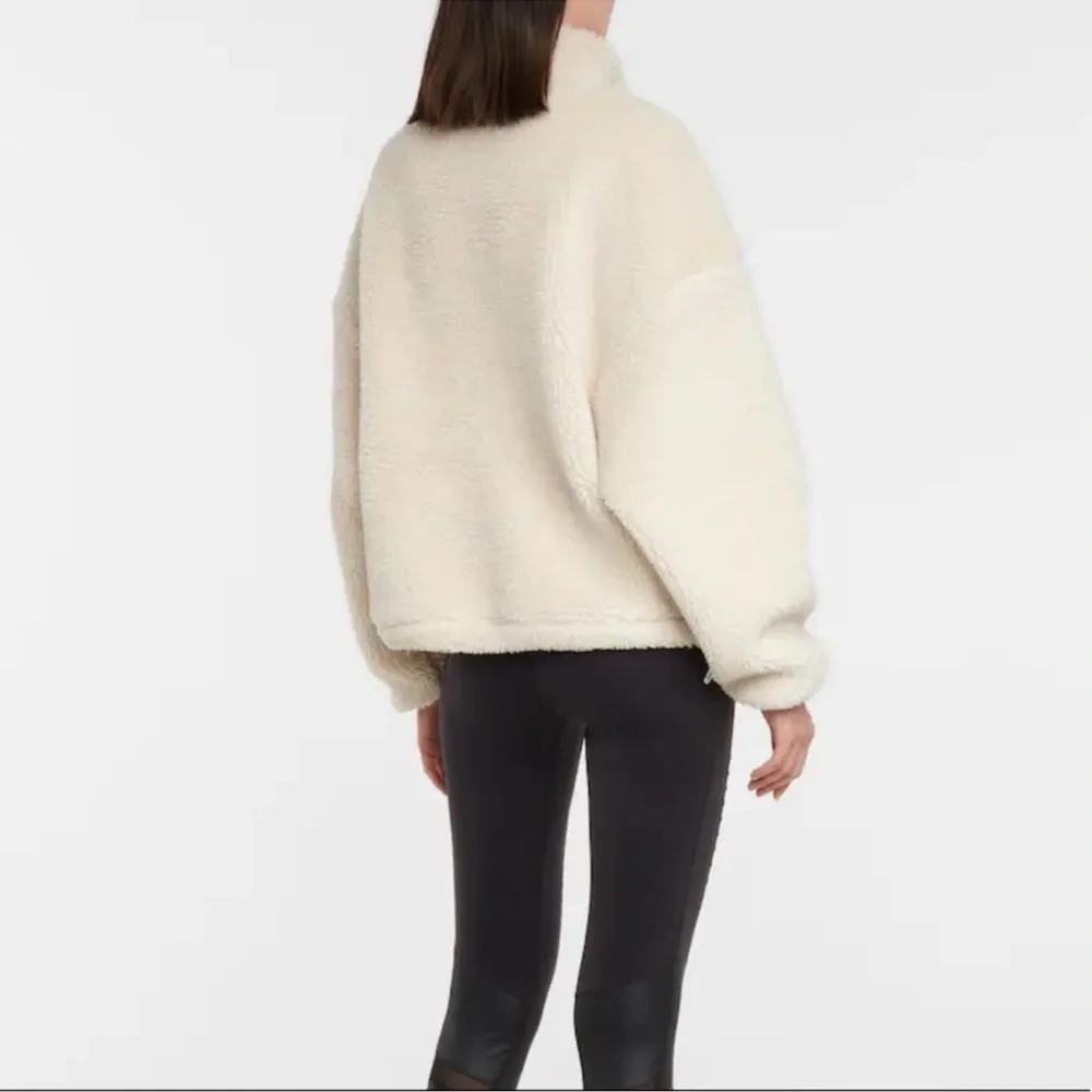Alo Flurry Mock-Neck Fleece Zip-Up Jacket Cream Small